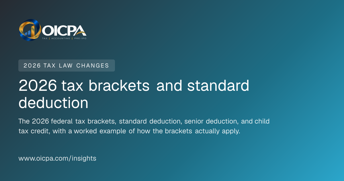 2026 tax brackets and standard deduction | OICPA